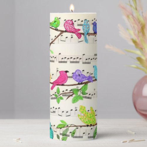 Colorful Musical Birds Symphony Candle