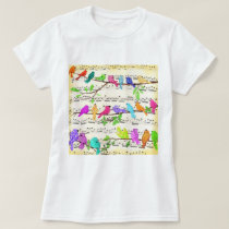 Colorful Musical Birds T-Shirt Spring