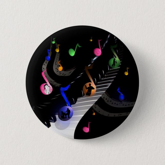 Colorful Musical Button Round (Front)