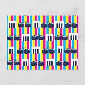 Colorful Musical Drums Piano Keys Music