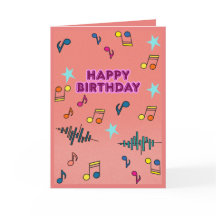 Colorful Musical Happy Birthday Greeting Card