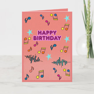 Colorful Musical Happy Birthday Greeting Card