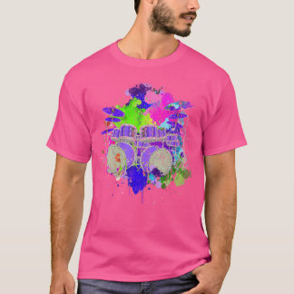 Colorful Musical Instrument Drum Set Drummer Drums T-Shirt