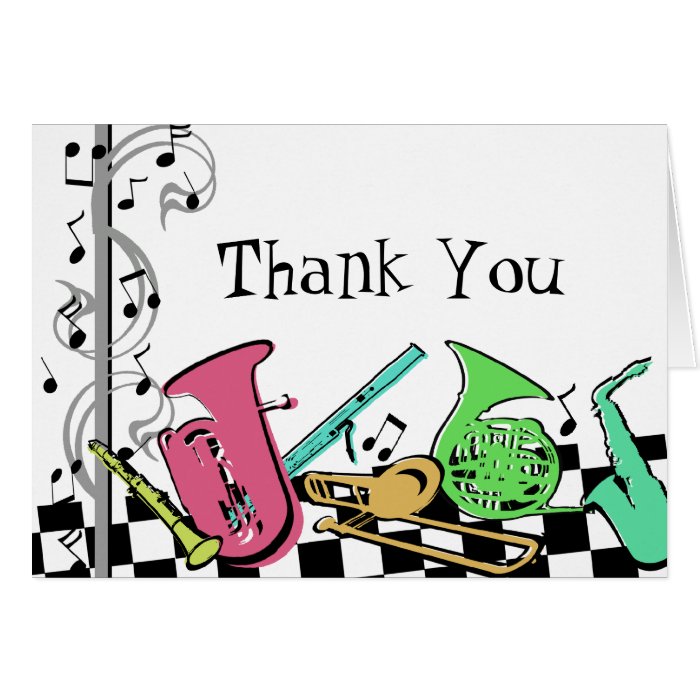 Colorful Musical Instruments Cards