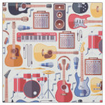 Colorful musical instruments pattern fabric