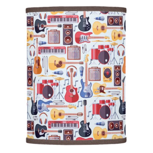 Colorful musical instruments pattern lamp shade