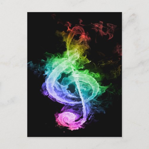 Colorful Musical Note Design Postcard