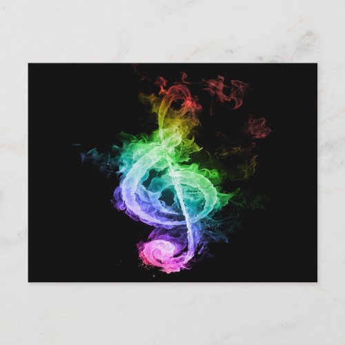 Colorful Musical Note Design Postcard
