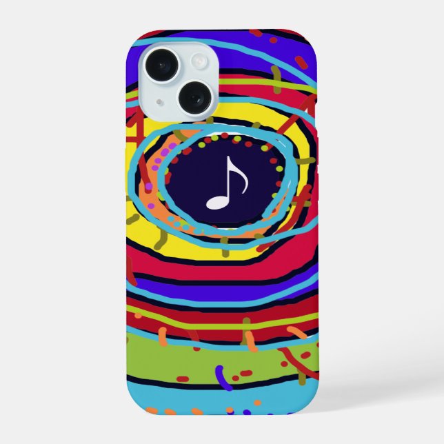 Colorful musical note iphone case (Back)