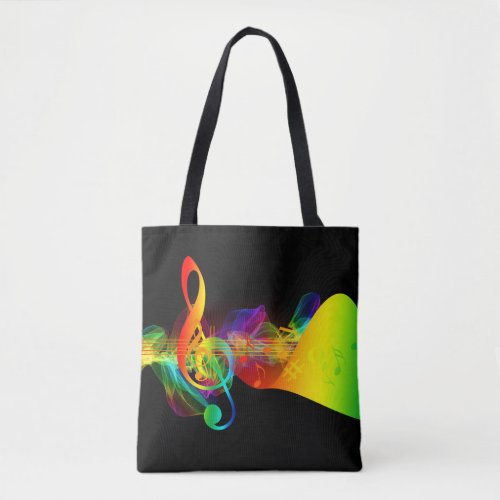 Colorful Musical Note Tote Bag