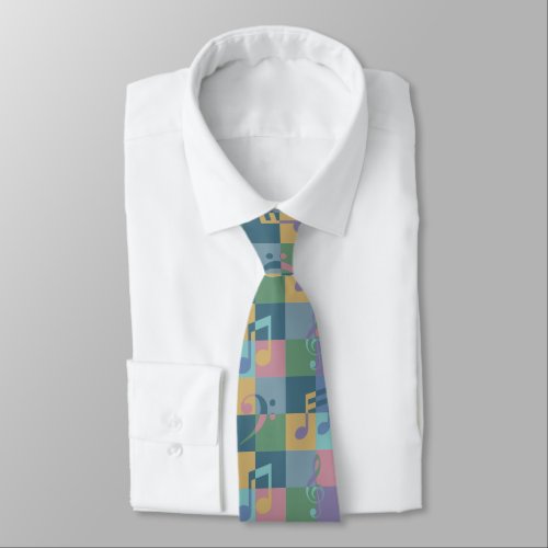 Colorful Musical Notes Abstract Neck Tie
