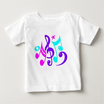 Colorful Musical Notes Baby T-shirt by Hodge_Retailers at Zazzle