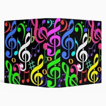 Colorful Musical Notes Binder by zortmeister at Zazzle