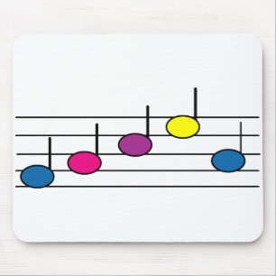 Colorful Musical Notes Bright Pattern Mouse Pad