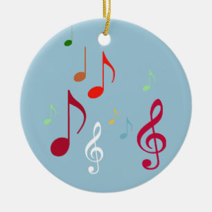 colorful musical notes ceramic ornament