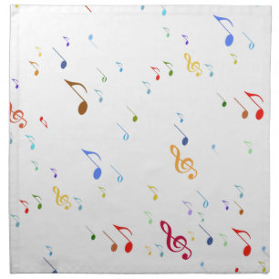 Colorful Musical Notes Cloth Napkin