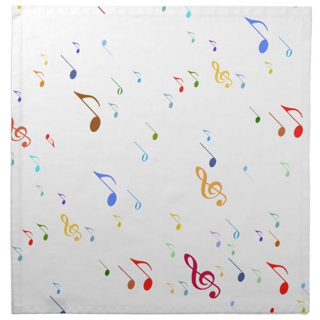Colorful Musical Notes Cloth Napkin (Front)