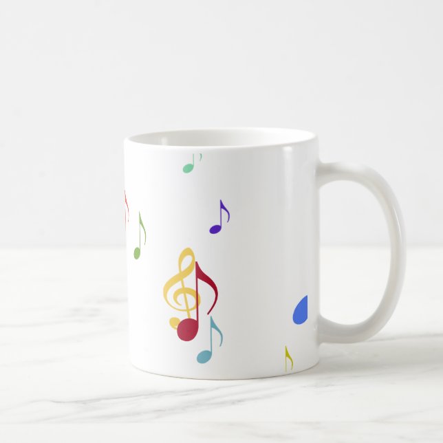 colorful musical notes coffee mug (Right)