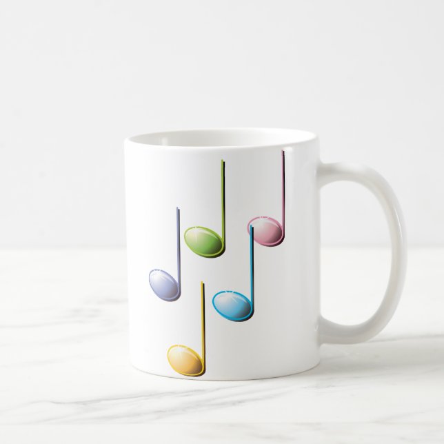 Colorful Musical Notes Coffee Mug (Right)