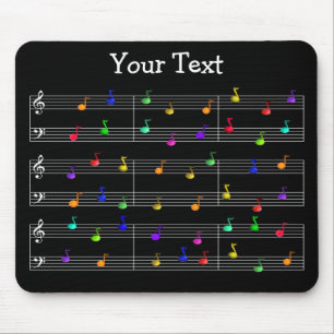 Colorful Musical Notes Customizable Mousepad