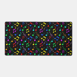 Colorful Musical Notes Design Desk Mat