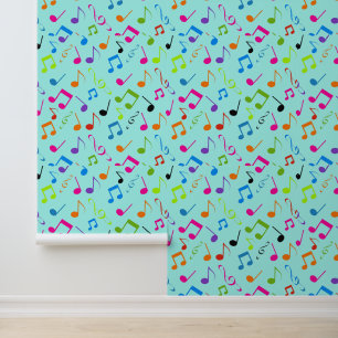 Colorful Musical Notes Design Wallpaper