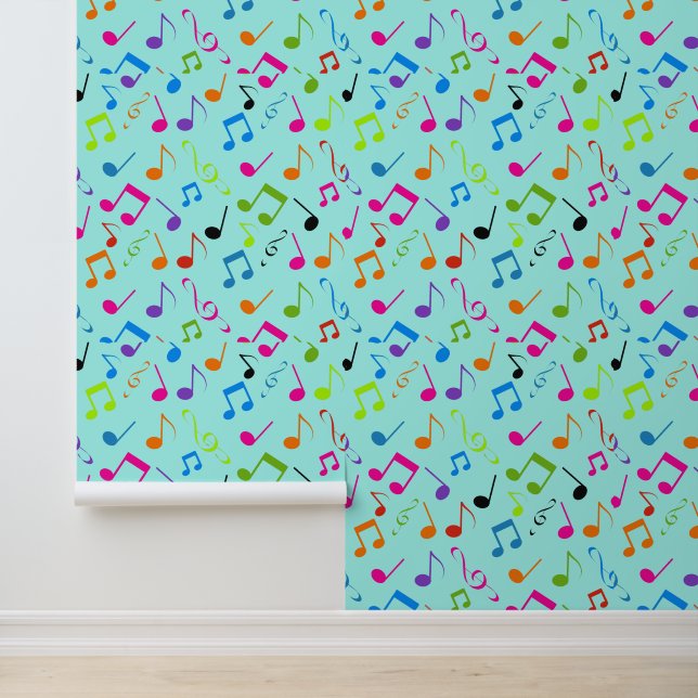 Colorful Musical Notes Design Wallpaper (Application)