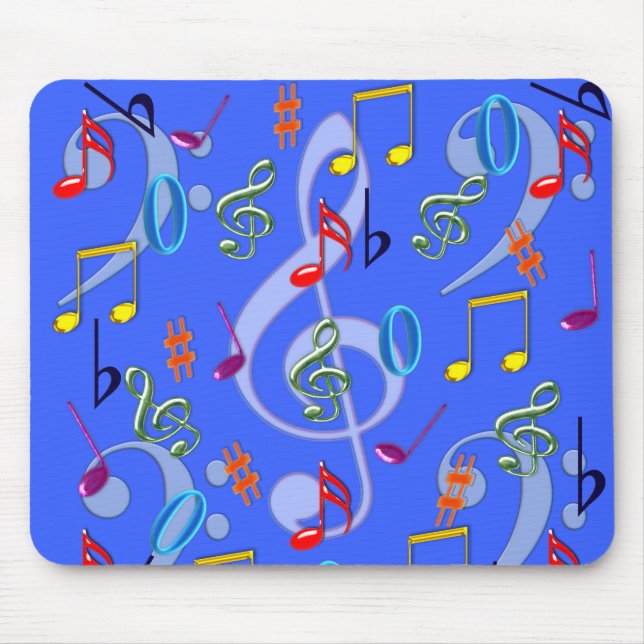 Colorful Musical Notes Mousepad II (Front)