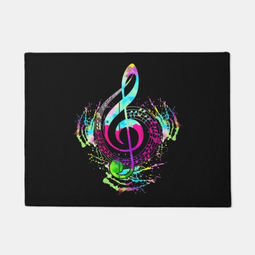 Colorful Musical Notes Music Lovers Valentines Doormat