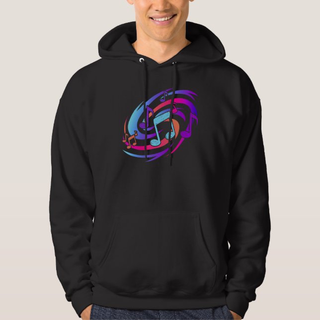 Colorful Musical Notes Music School Sheet Musician Hoodie (Front)