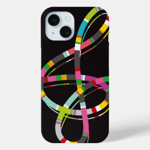 Colorful Musical Notes Music Treble Artist Song iPhone 15 Case