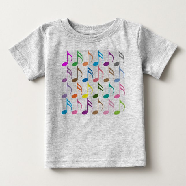 Colorful musical notes pattern baby T-Shirt (Front)