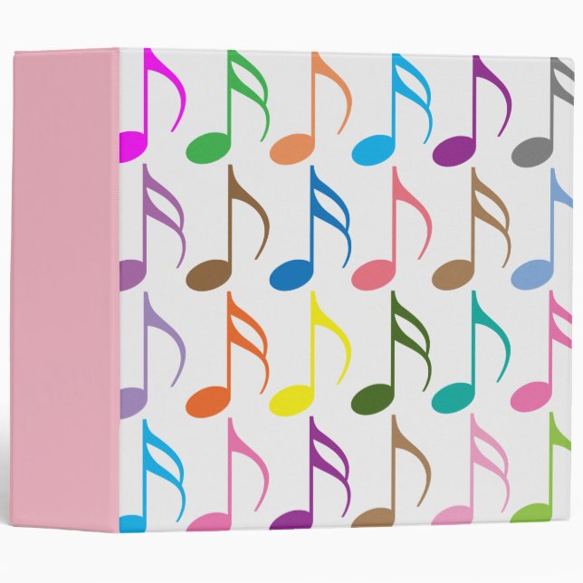 Colorful musical notes pattern binder (Front/Spine)
