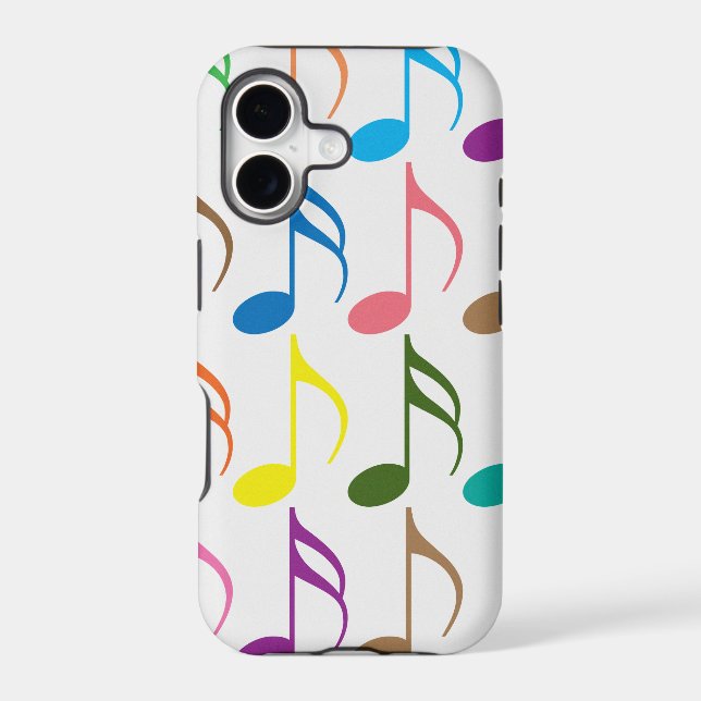 Colorful musical notes pattern iphone case (Back)