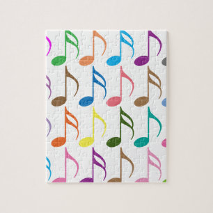 Colorful musical notes pattern jigsaw puzzle