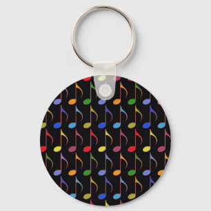 colorful musical notes pattern keychain