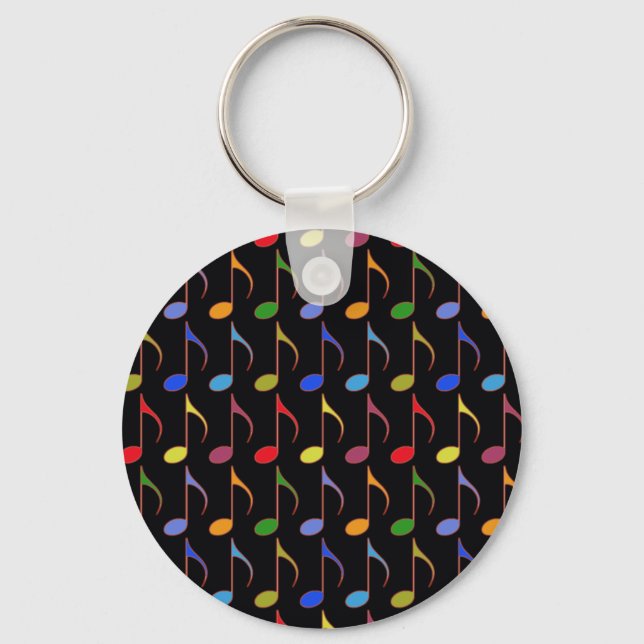 colorful musical notes pattern keychain (Front)