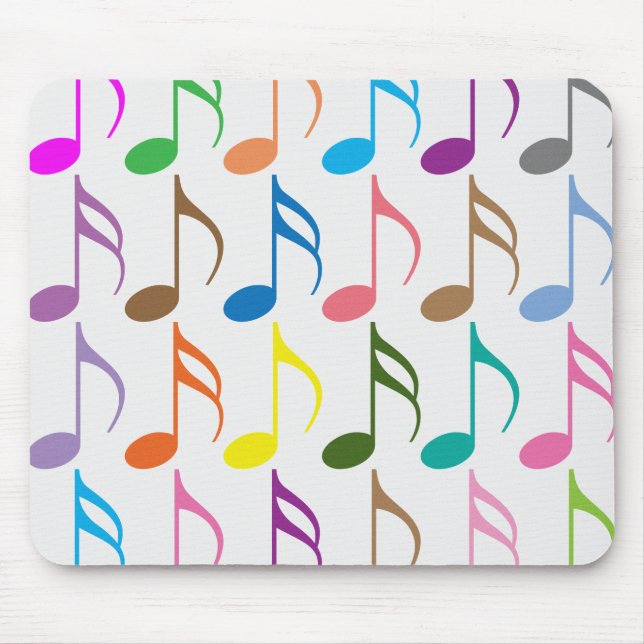 Colorful musical notes pattern mouse pad (Front)