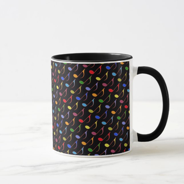 colorful musical notes pattern mug (Right)
