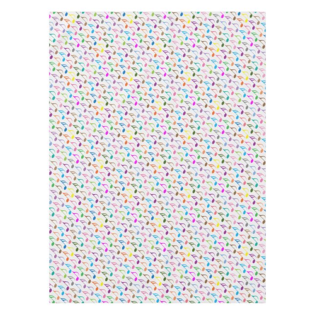 Colorful musical notes pattern tablecloth (Front)