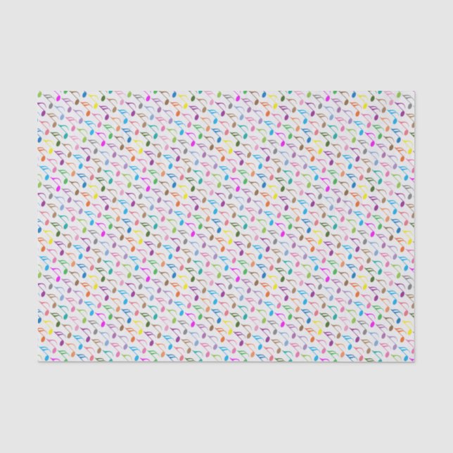 Colorful musical notes pattern tissue paper (Front)