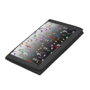 Colorful musical notes pattern wallet