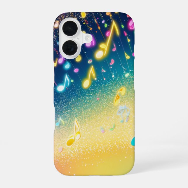 Colorful Musical Notes Sparkle Phone Case (Back)