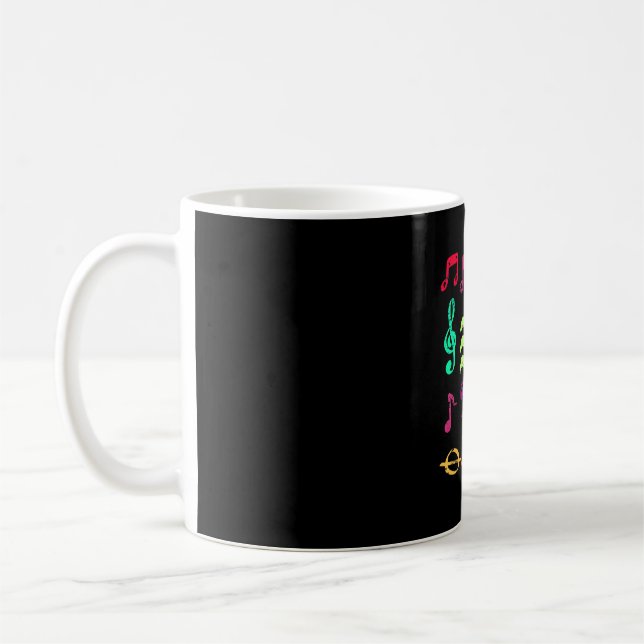 Colorful Musical Notesymbol Music Teacher And Coffee Mug (Left)
