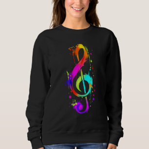 Colorful Musician Hippie Clef Sweatshirt