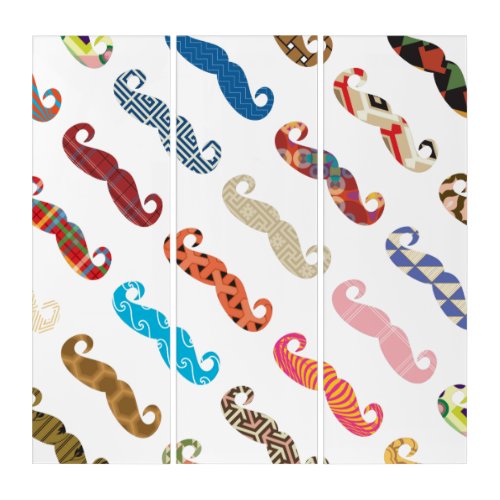 Colorful Mustaches Triptych