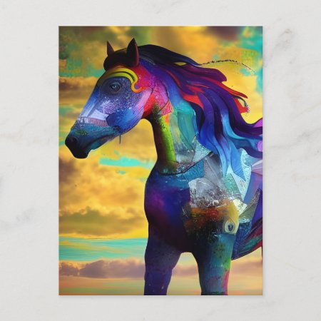 Colorful Mustang Horse Postcard