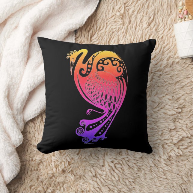 Colorful Mycenaean Greek Inspired Bird Pillow (Blanket)