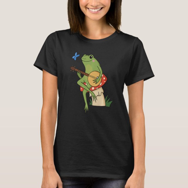 Colorful Mycology Mushrooms frog And Mushroom coll T-Shirt (Front)