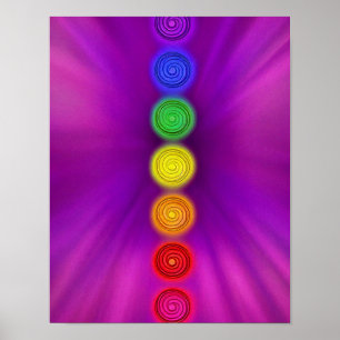 Colorful mystical Chakras Poster